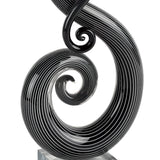 12" Black and White Murano Glass Modern Abstract Tabletop Sculpture - Homeroots - Flyclothing LLC