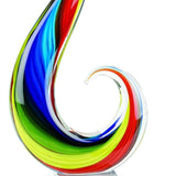 17" Blue and Red Murano Glass Modern Abstract Tabletop Sculpture - Homeroots - Flyclothing LLC