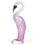 15" Pink Murano Glass Flamingo Figurine Tabletop Sculpture - Homeroots