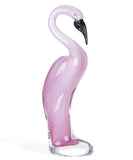 15" Pink Murano Glass Flamingo Figurine Tabletop Sculpture - Homeroots