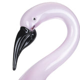 15" Pink Murano Glass Flamingo Figurine Tabletop Sculpture - Homeroots