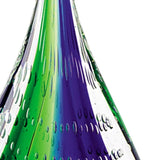 9" Clear Blue and Green Murano Glass Modern Abstract Tabletop Sculpture - Homeroots - Flyclothing LLC