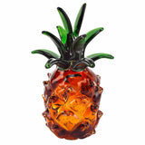 9" Orange Murano Glass Pineapple Statue Tabletop Sculpture - Homeroots