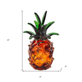 9" Orange Murano Glass Pineapple Statue Tabletop Sculpture - Homeroots