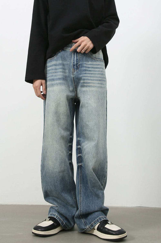 Men's Wide Leg Jeans with Pockets - Trendsi - Flyclothing LLC