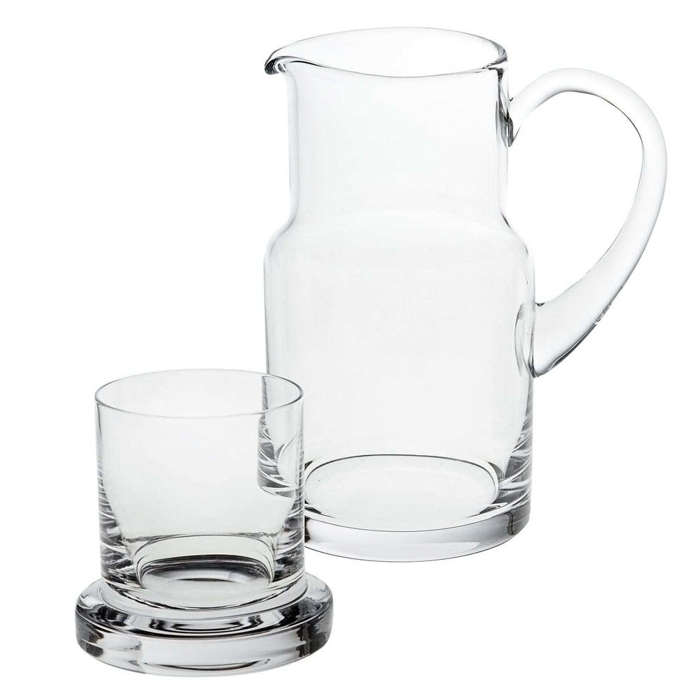 8 Mouth Blown Glass 2 Pc Bedside Or Desktop Carafe Set 24 Oz - Homeroots - Flyclothing LLC