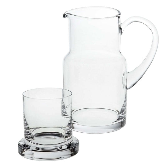 8 Mouth Blown Glass 2 Pc Bedside Or Desktop Carafe Set 24 Oz - Homeroots - Flyclothing LLC