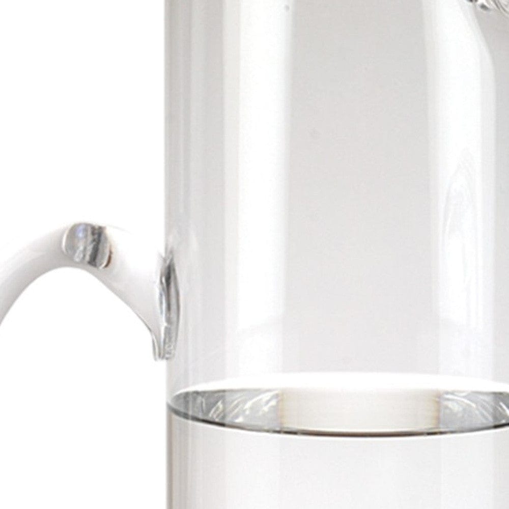 10" Clear Mouth Blown Lead Free Crystal Glass Pitcher - Homeroots