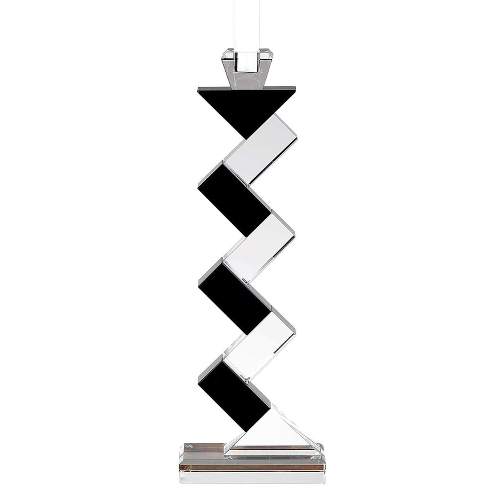Black Crystal Geometric Tabletop Pillar Candle Holders - Homeroots - Flyclothing LLC