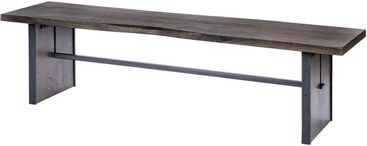 Rectangular Indian Mango Woodbrown Tone Finish W Metal Cladding On The Base Dining Bench - Homeroots - Flyclothing LLC