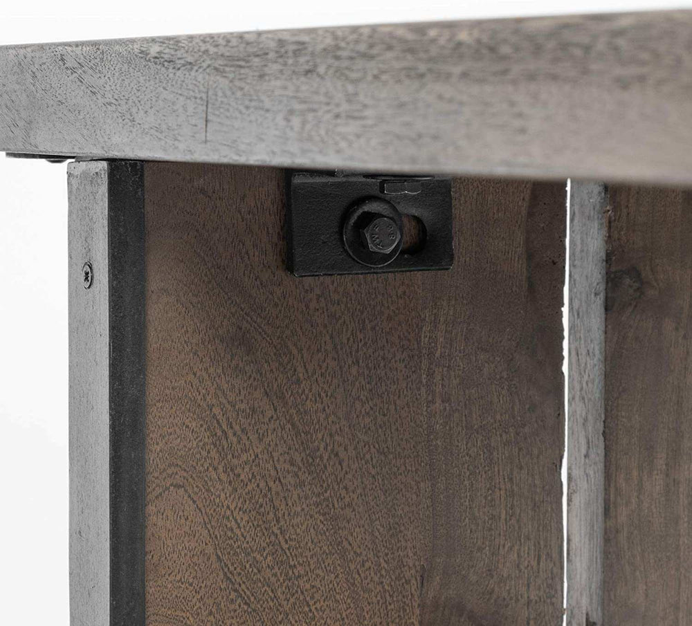 Rectangular Indian Mango Woodbrown Tone Finish W Metal Cladding On The Base Dining Bench - Homeroots - Flyclothing LLC