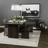Rectangular Indian Mango Woodbrown Tone Finish W Metal Cladding On The Base Dining Bench - Homeroots - Flyclothing LLC