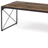Rectangular Mango Woodmedium Brown Top And Black Iron Base Accent Bench - Homeroots - Flyclothing LLC