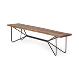16" Brown and Black Dining Bench - Homeroots