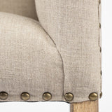 19" Beige and Brown Upholstered Cotton Blend Bench - Homeroots