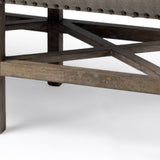 19" Beige and Brown Upholstered Cotton Blend Bench - Homeroots