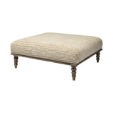 42" Cream And Brown Upholstered Cotton Blend Bench - Homeroots