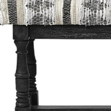 15" Off White and Black Upholstered Faux Leather Bench - Homeroots - Flyclothing LLC