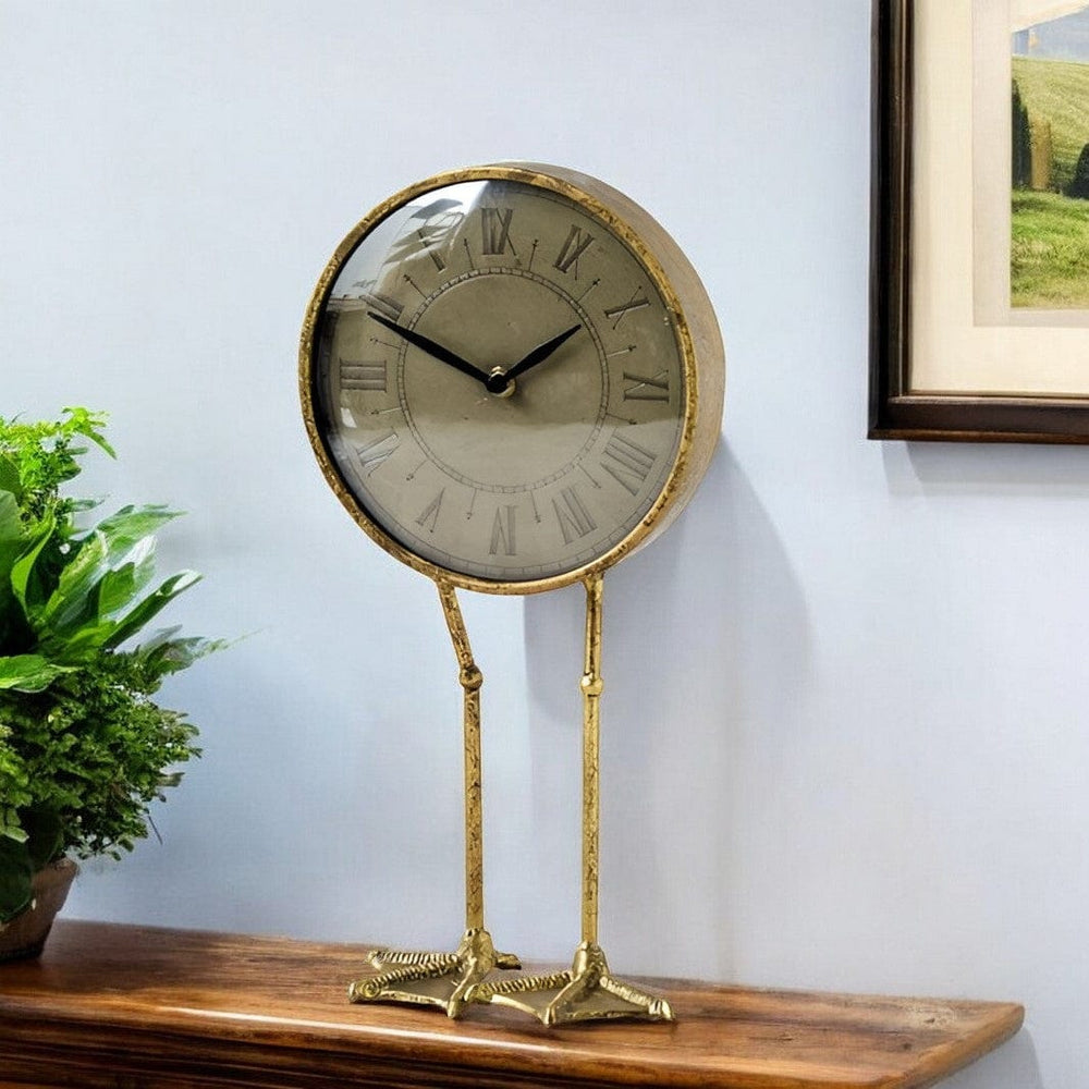 15" Gold Crystal Tabletop Sculpture - Homeroots