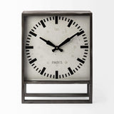 Square Gray Metal Desk Table Clock With Simple White And Black Face - Homeroots - Flyclothing LLC