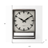 Square Gray Metal Desk Table Clock With Simple White And Black Face - Homeroots - Flyclothing LLC