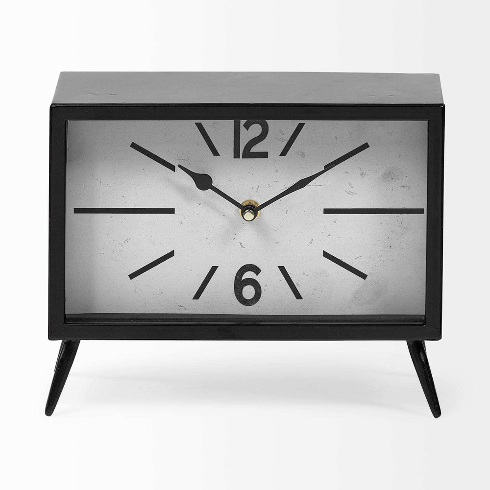 Rectangular Black Metal Desk Table Clock - Homeroots - Flyclothing LLC