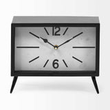 Rectangular Black Metal Desk Table Clock - Homeroots - Flyclothing LLC