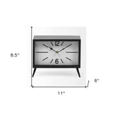 Rectangular Black Metal Desk Table Clock - Homeroots - Flyclothing LLC