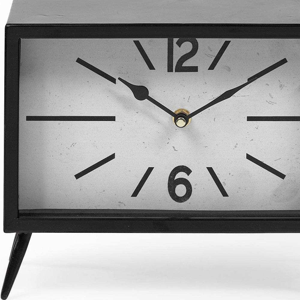 Rectangular Black Metal Desk Table Clock - Homeroots - Flyclothing LLC