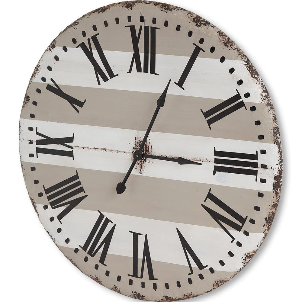 3" Circle Gray And White Wood Analog Wall Clock - Homeroots - Flyclothing LLC