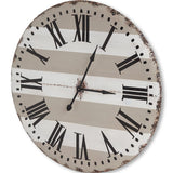 3" Circle Gray And White Wood Analog Wall Clock - Homeroots - Flyclothing LLC