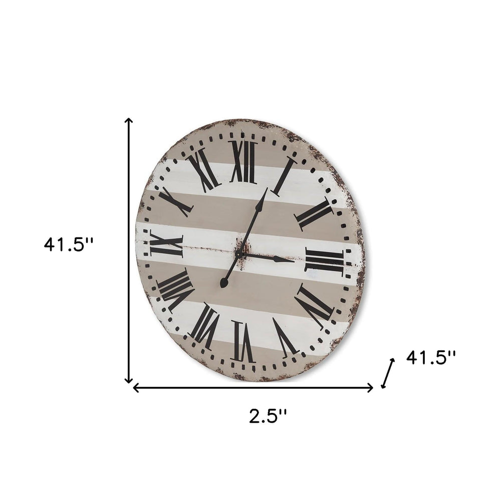 3" Circle Gray And White Wood Analog Wall Clock - Homeroots - Flyclothing LLC