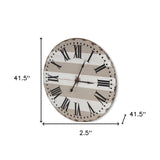 3" Circle Gray And White Wood Analog Wall Clock - Homeroots - Flyclothing LLC