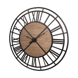 3" Circle Black Metal Skeleton Wall Clock - Homeroots - Flyclothing LLC