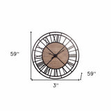 3" Circle Black Metal Skeleton Wall Clock - Homeroots - Flyclothing LLC