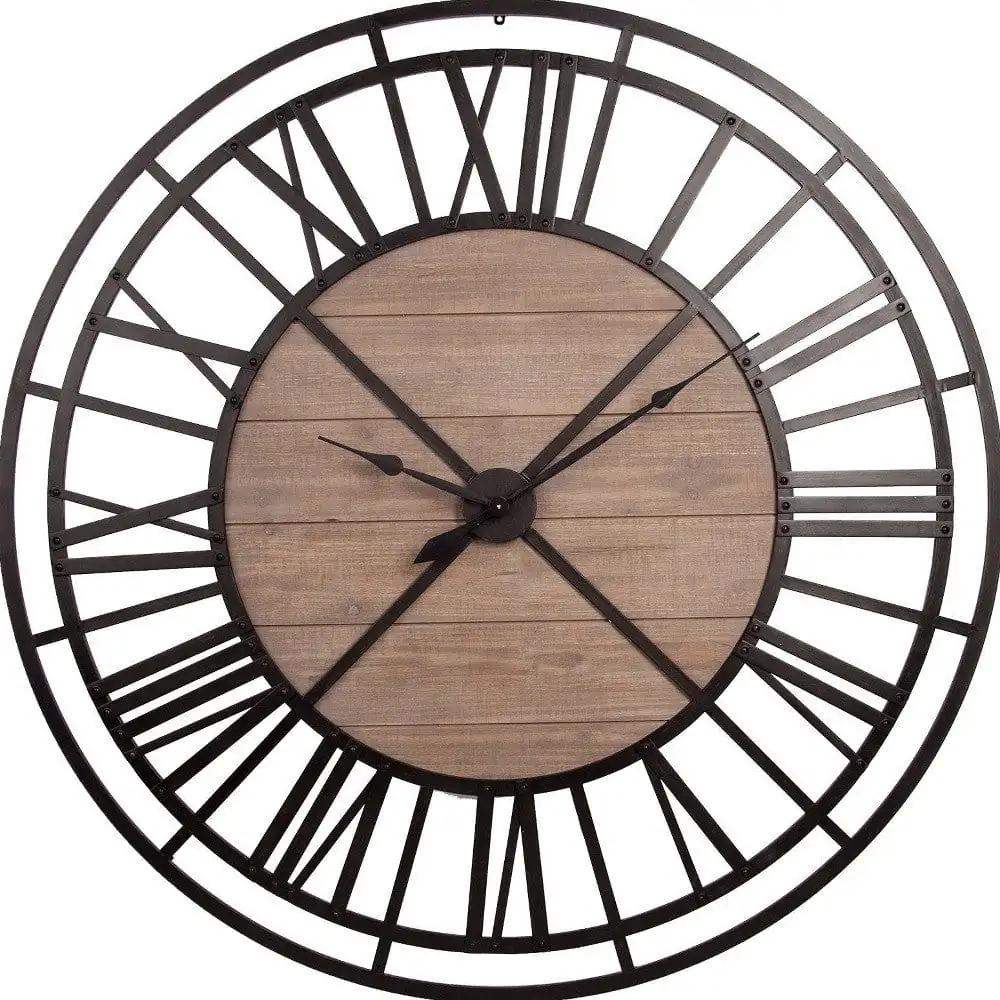 3" Circle Black Metal Skeleton Wall Clock - Homeroots - Flyclothing LLC