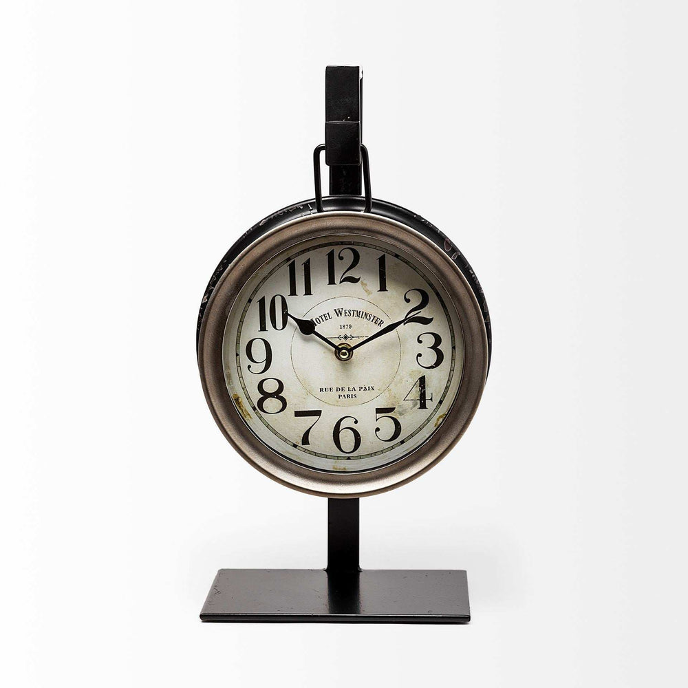 Metallic Brown Metal Hanging Desk Table Clock - Homeroots - Flyclothing LLC