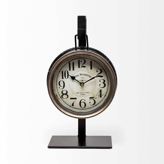 Metallic Brown Metal Hanging Desk Table Clock - Homeroots - Flyclothing LLC