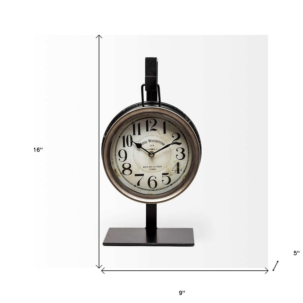 Metallic Brown Metal Hanging Desk Table Clock - Homeroots - Flyclothing LLC