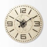 3" Circle Antiqued White Wood Analog Wall Clock - Homeroots - Flyclothing LLC