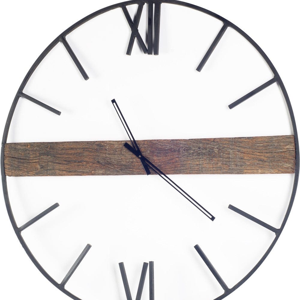 2" Circle Black Metal Skeleton Wall Clock - Homeroots - Flyclothing LLC