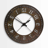 57" Round Industrial Brown Wall Clock - Homeroots - Flyclothing LLC