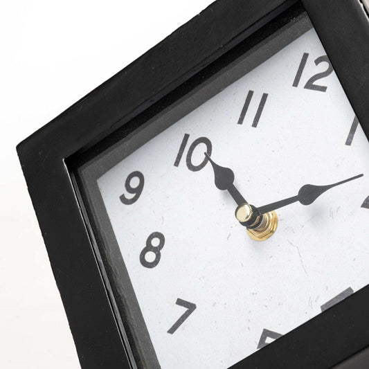 Black Metal Cube Desk Table Clock - Homeroots - Flyclothing LLC