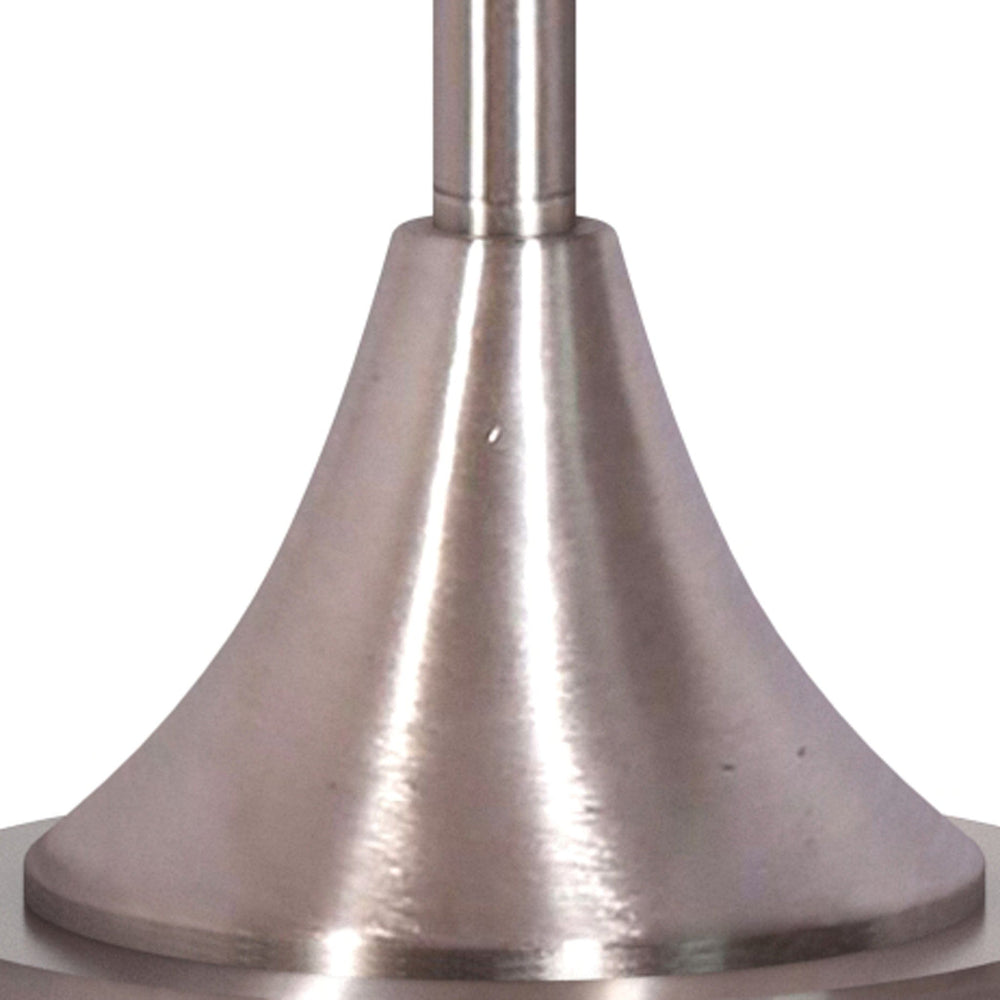 Set of Two 24" Silver Metal Table Lamp With Clear Drum Shade - Homeroots - Flyclothing LLC