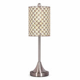 Set of Two 24" Silver Metal Table Lamp With Clear Drum Shade - Homeroots - Flyclothing LLC
