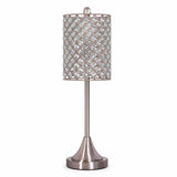 Set of Two 24" Silver Metal Table Lamp With Clear Drum Shade - Homeroots - Flyclothing LLC