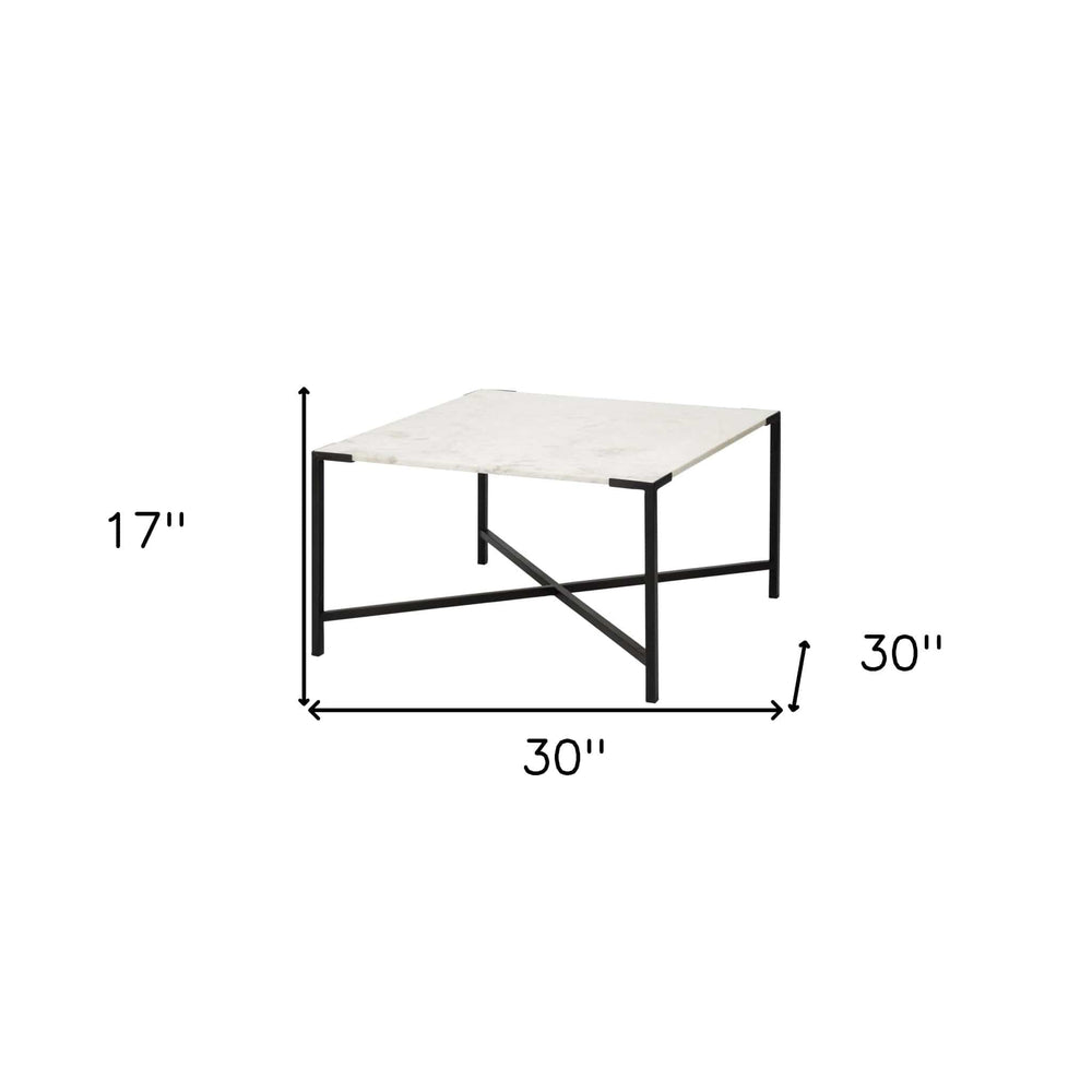 30" Brown And Black Solid And Manufactured Wood And Metal Square Coffee Table - Homeroots - Flyclothing LLC