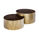 S2 39.5" & 31.25" Round Wood Nesting Coffee Tables - Homeroots - Flyclothing LLC
