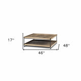 46" Natural And Black Rectangular Coffee Table With Shelf - Homeroots - Flyclothing LLC