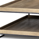46" Natural And Black Rectangular Coffee Table With Shelf - Homeroots - Flyclothing LLC